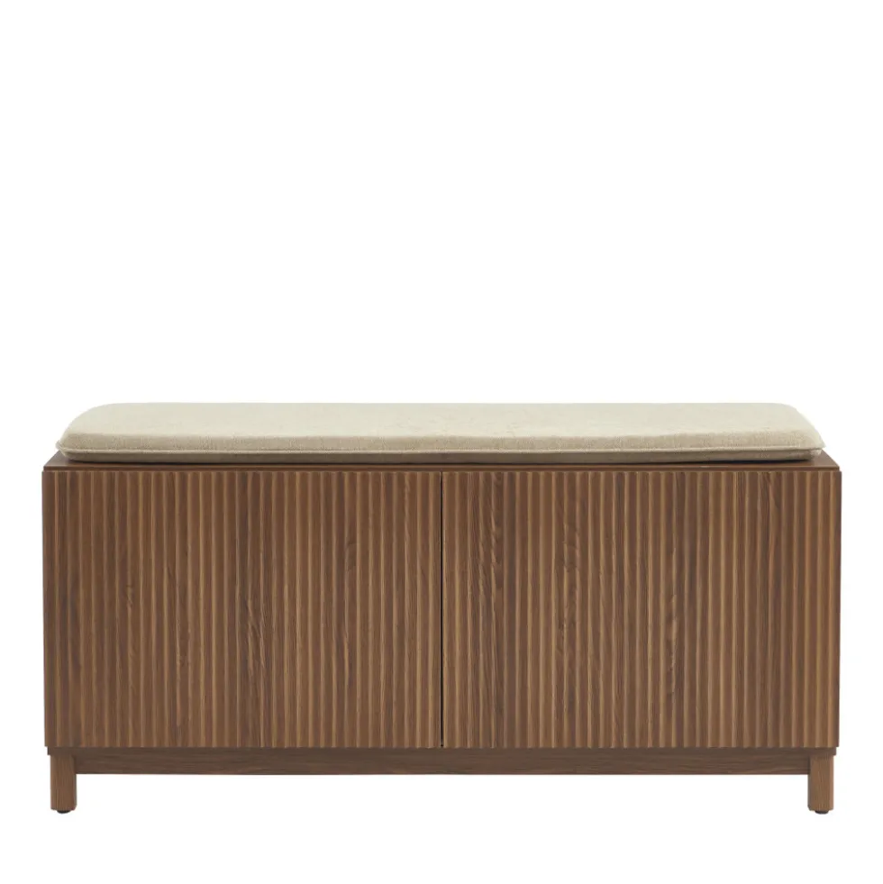 BELLY Banc d'entrée avec rangement à chaussures en bois L112cm