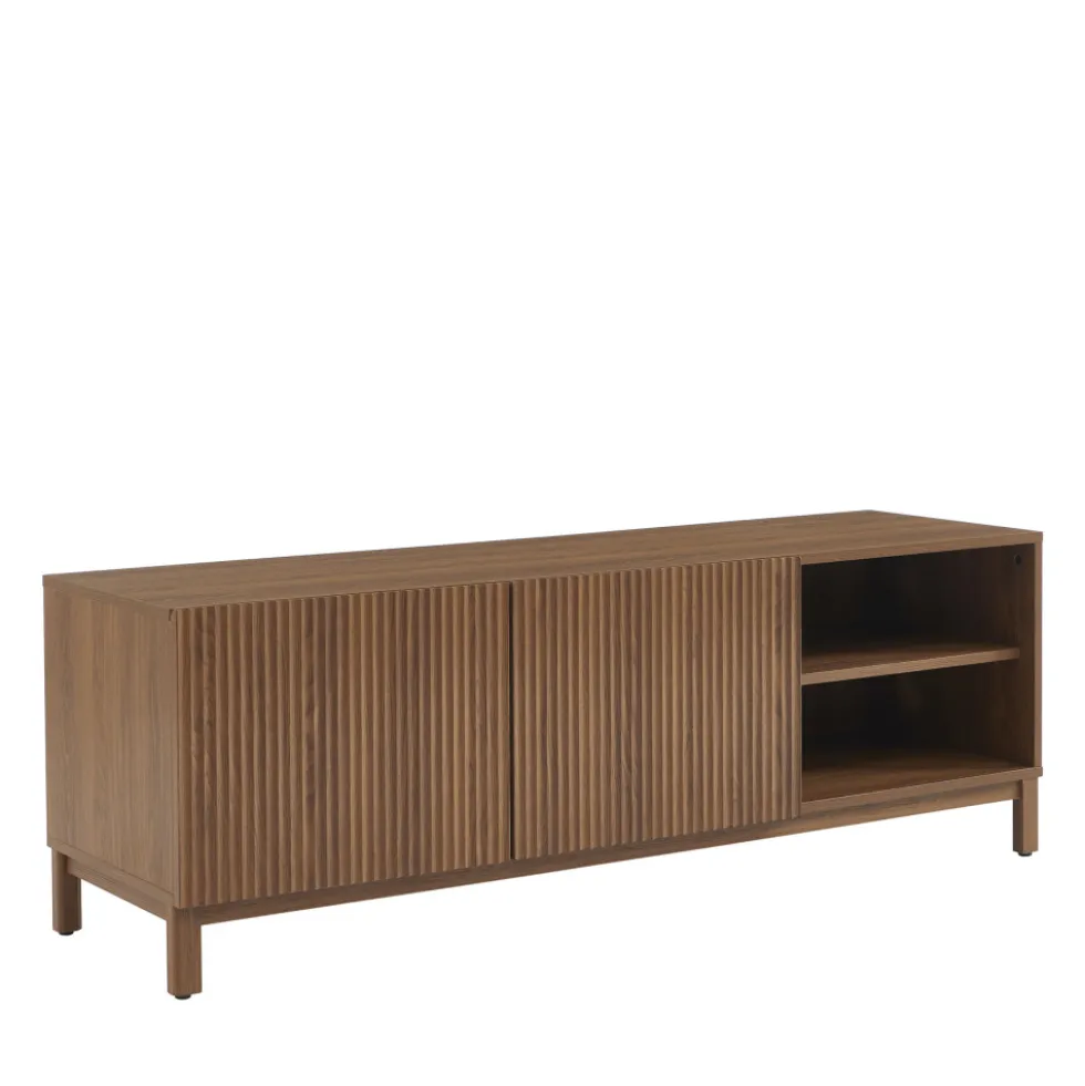 BELLY Meuble TV 2 portes en bois L140cm