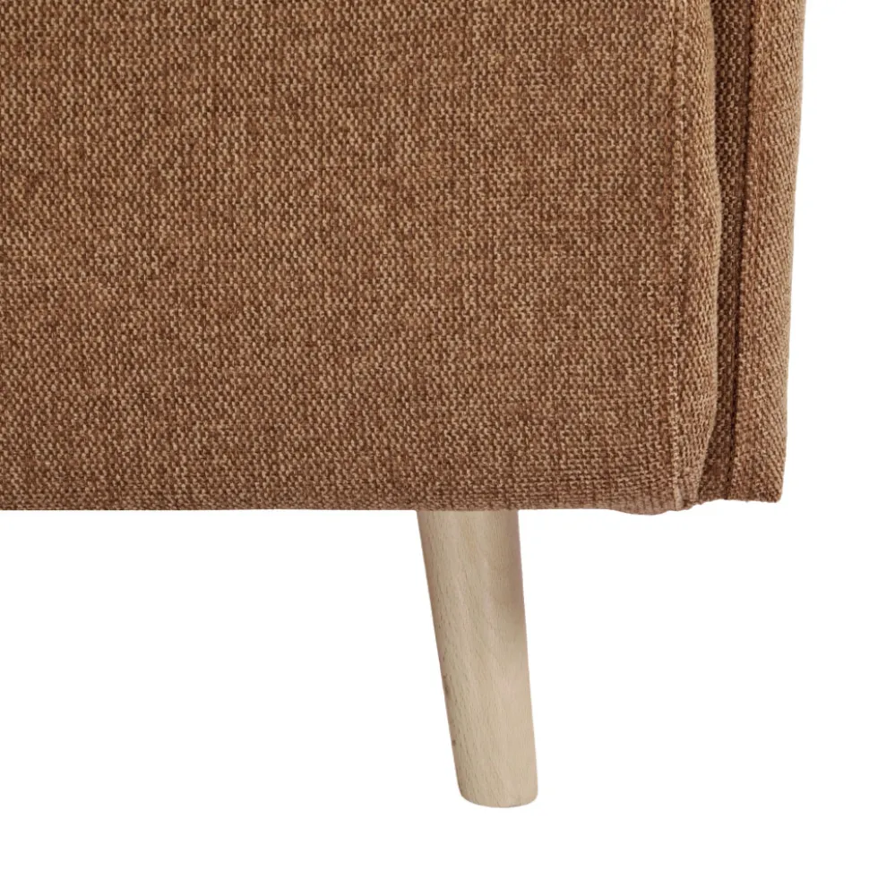 BELUSHI Canapé convertible 2 places en tissu pieds bois clair