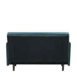 BELUSHI Canapé convertible 2 places en velours pieds bois foncé