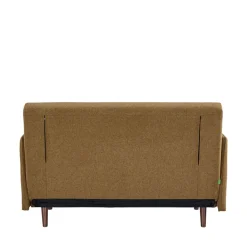 BELUSHI Canapé convertible 2 places en tissu pieds bois foncé