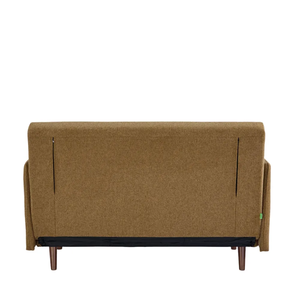 BELUSHI Canapé convertible 2 places en tissu pieds bois foncé