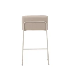 BISBEE Lot de 2 tabourets de bar en tissu bouclette pieds beiges H65cm