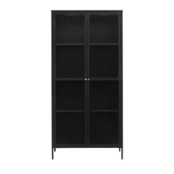 BJORN Vaisselier 2 portes en verre stié et métal H190cm