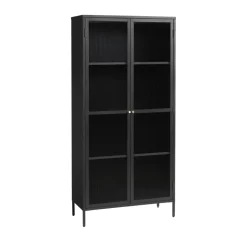 BJORN Vaisselier 2 portes en verre stié et métal H190cm