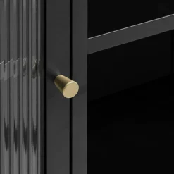 BJORN Vaisselier 2 portes en verre stié et métal H190cm