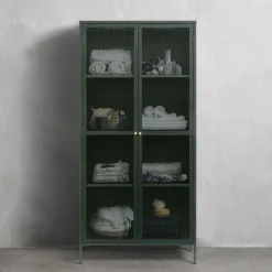 BJORN Vaisselier 2 portes en verre stié et métal H190cm