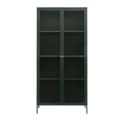 BJORN Vaisselier 2 portes en verre stié et métal H190cm