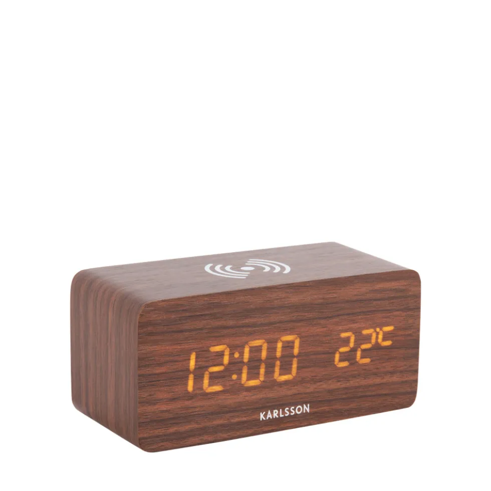 BLOCK Réveil en bois avec chargeur téléphone
