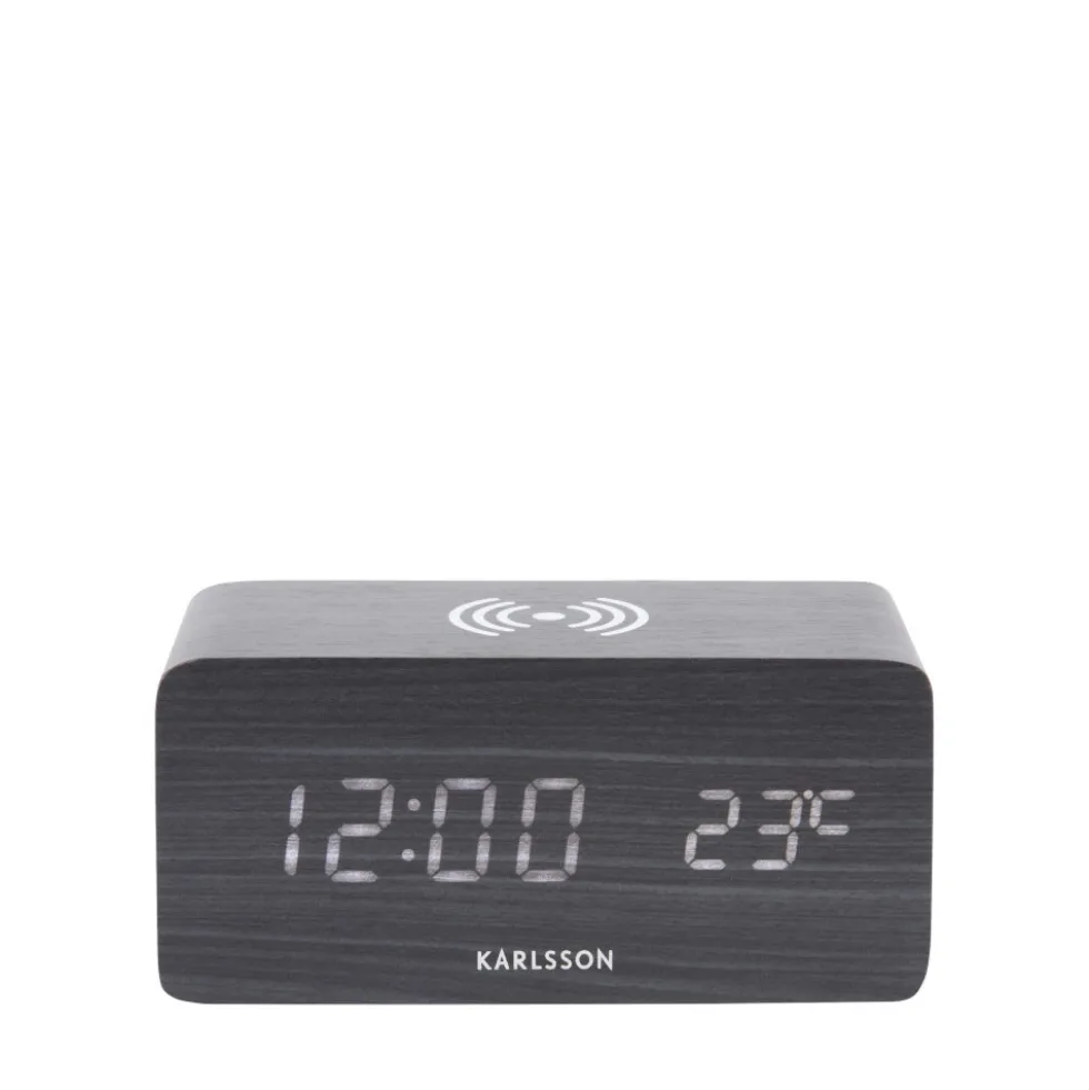 BLOCK Réveil en bois avec chargeur téléphone
