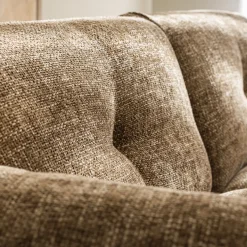 BOCCA Canapé droit 3 places en tissu à dossier capitonné