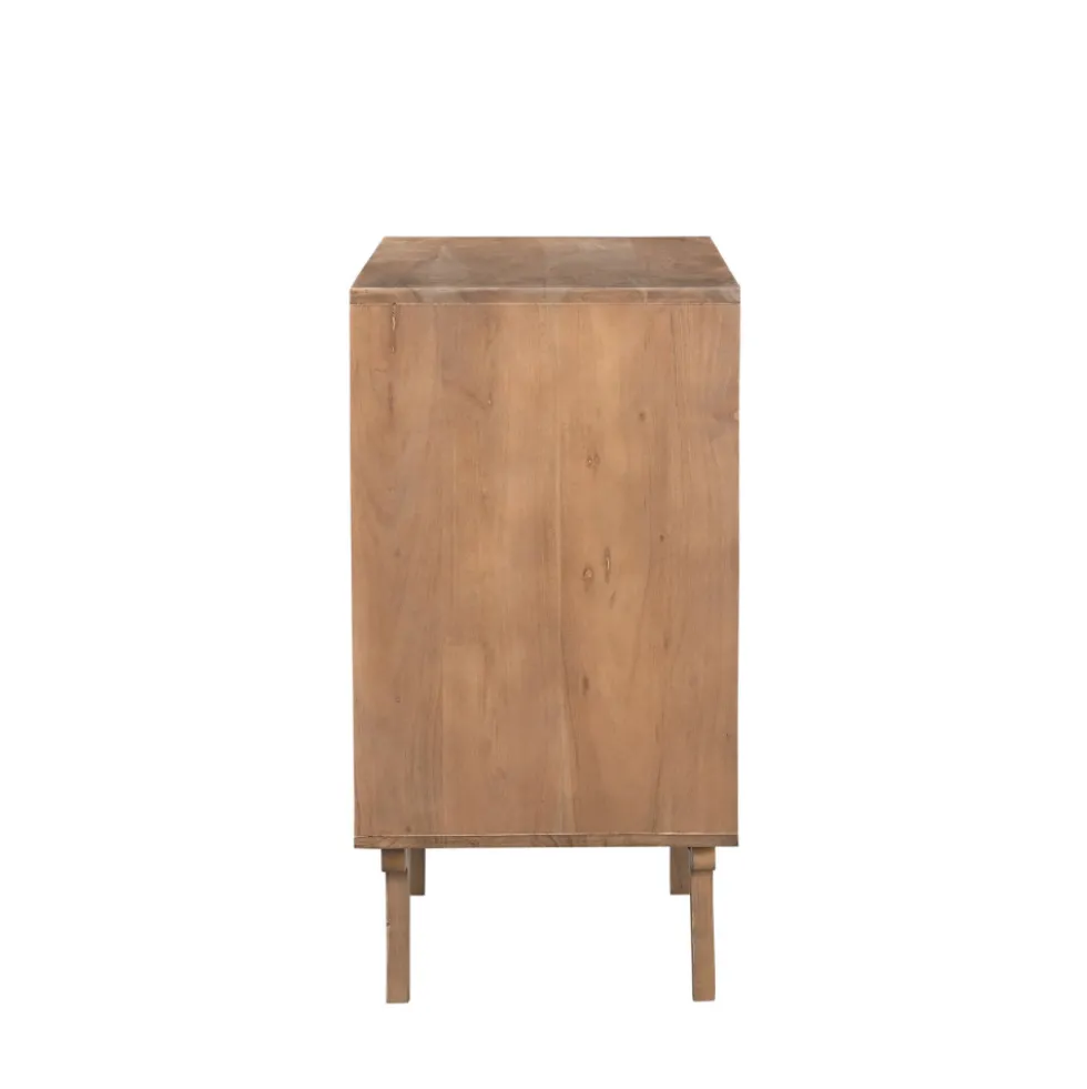 BOGOR Commode 3 tiroirs en bois massif L80cm