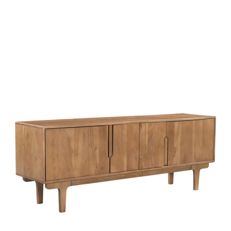 BOGOR Meuble tv 4 portes en bois massif L150cm