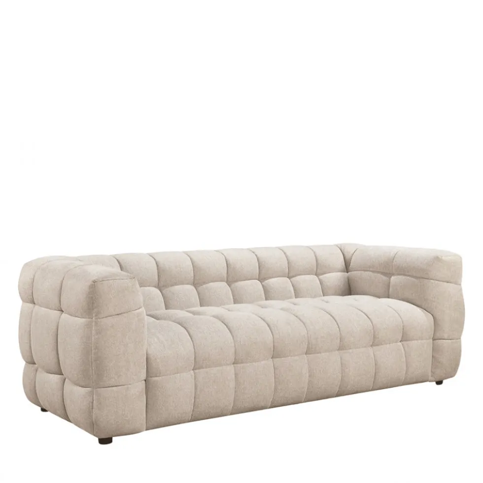 BOLLY Canapé droit 3 places en tissu