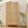 BOMBONG Armoire 2 portes en bois et cannage