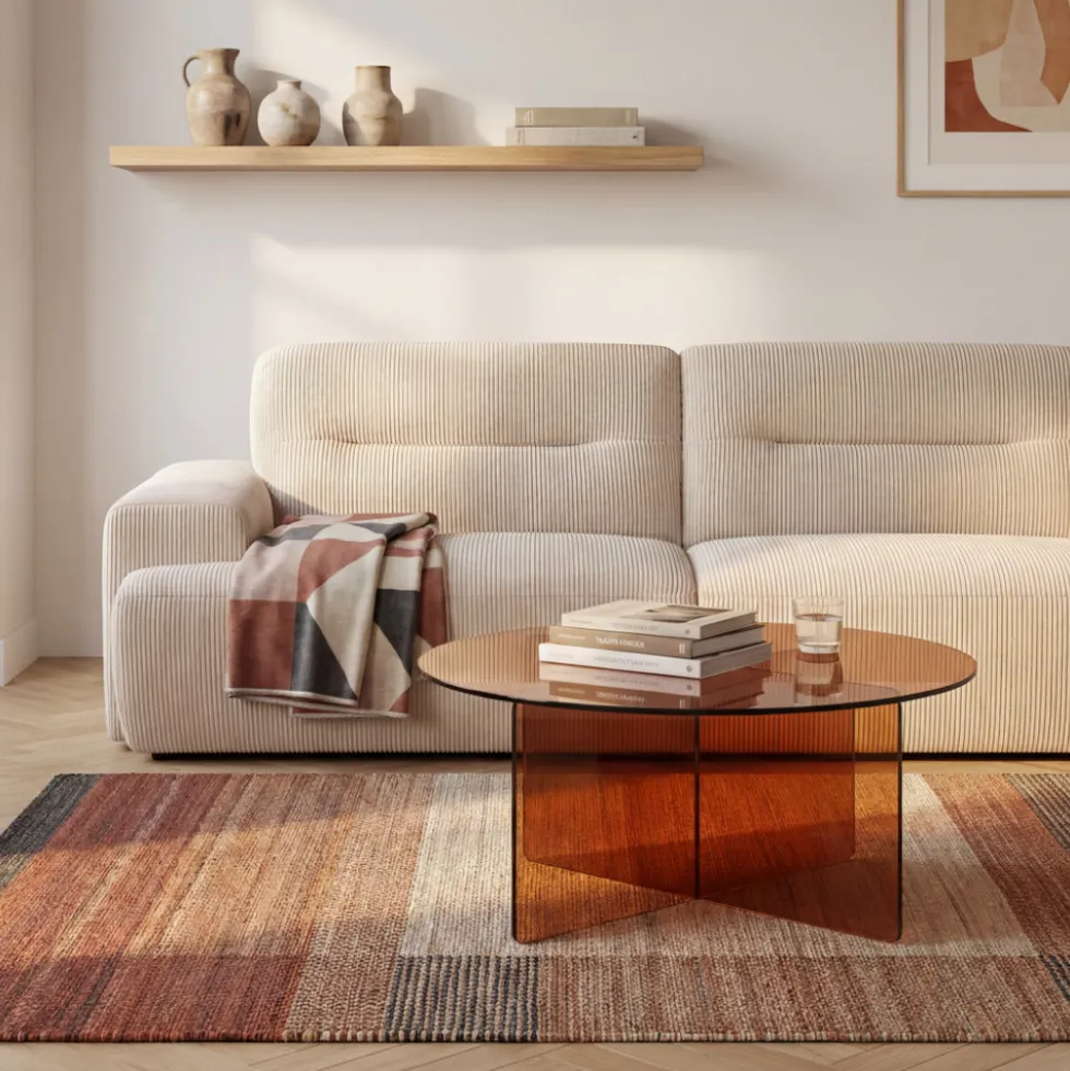 BOSTON Table basse ronde en verre ø80cm