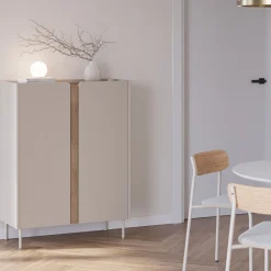 BOXY Buffet 2 portes en bois et métal H120cm