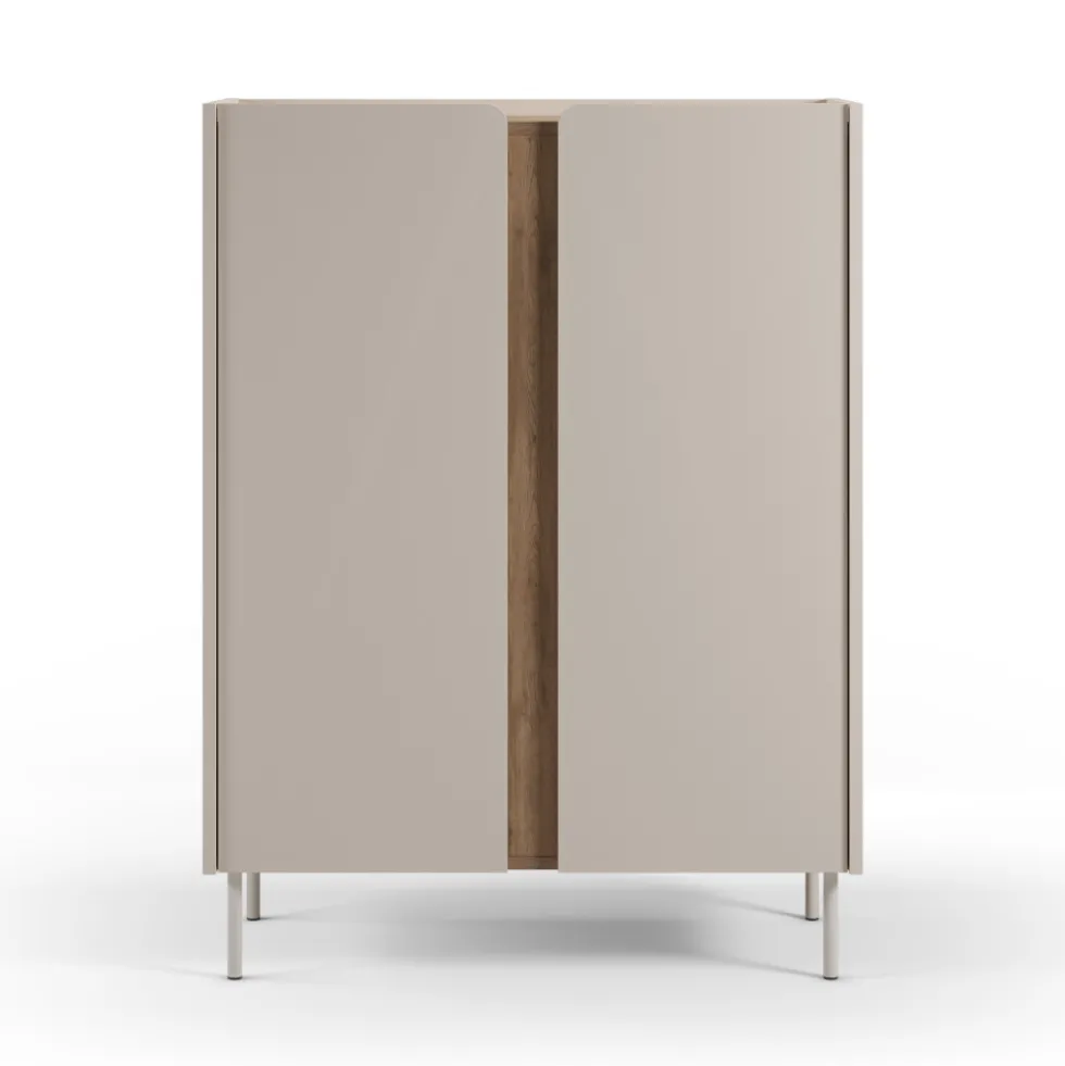 BOXY Buffet 2 portes en bois et métal H120cm