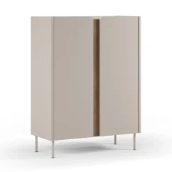 BOXY Buffet 2 portes en bois et métal H120cm