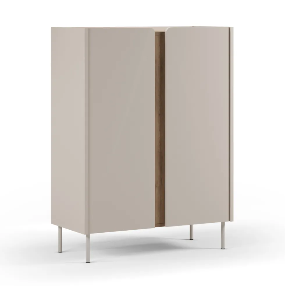 BOXY Buffet 2 portes en bois et métal H120cm
