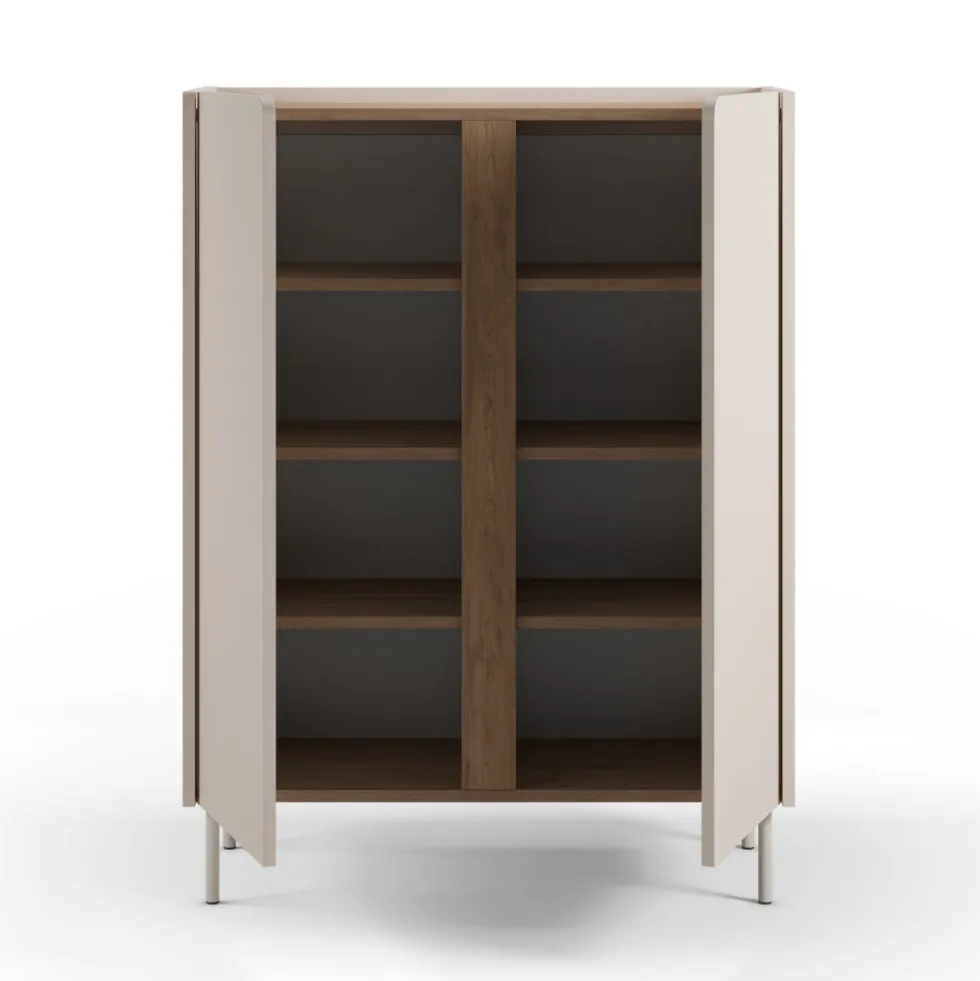 BOXY Buffet 2 portes en bois et métal H120cm