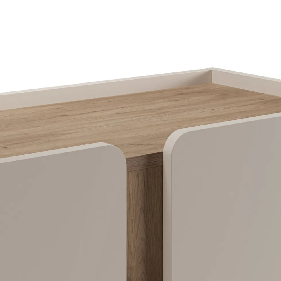 BOXY Buffet 2 portes en bois et métal H120cm