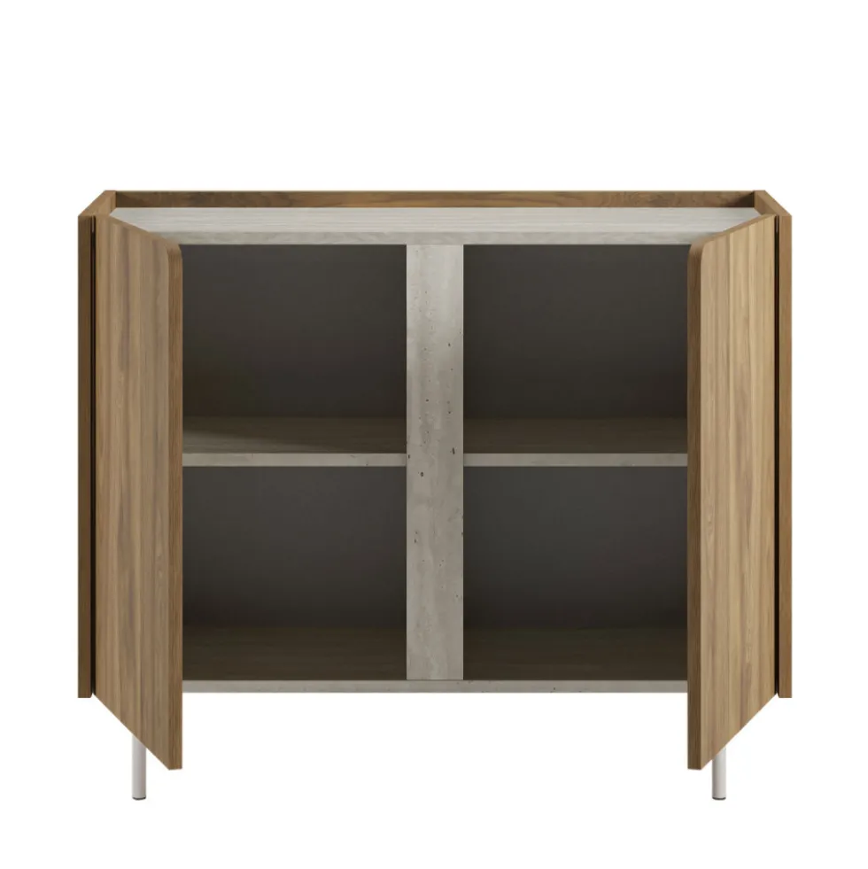 BOXY Buffet 2 portes en bois et métal L100cm