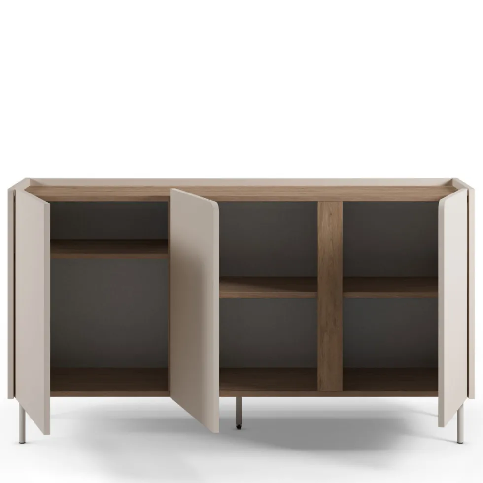 BOXY Buffet 3 portes en bois et métal L150cm