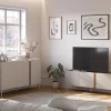 BOXY Meuble TV 3 portes en bois et métal L140cm