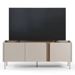 BOXY Meuble TV 3 portes en bois et métal L140cm
