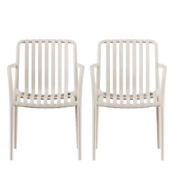 BRANO Lot de 2 fauteuils de jardin en résine