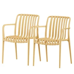 BRANO Lot de 2 fauteuils de jardin en résine