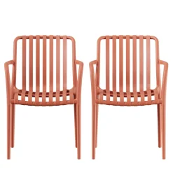 BRANO Lot de 2 fauteuils de jardin en résine