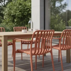 BRANO Lot de 2 fauteuils de jardin en résine