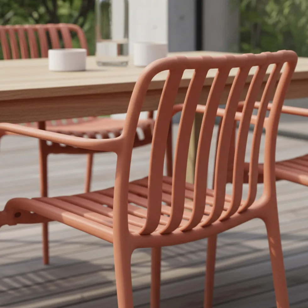 BRANO Lot de 2 fauteuils de jardin en résine