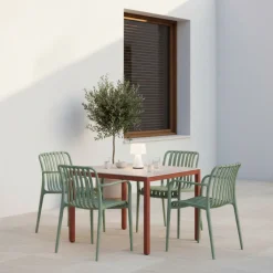 BRANO Lot de 2 fauteuils de jardin en résine