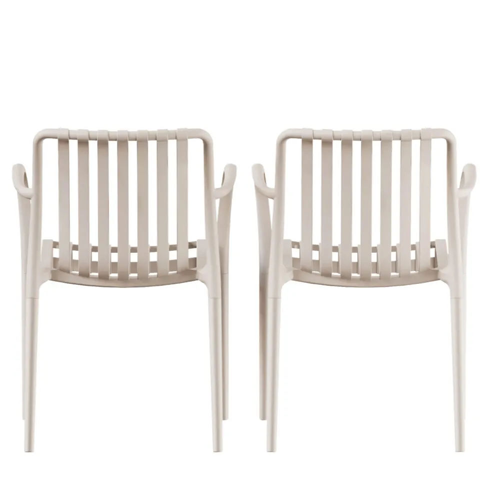 BRANO Lot de 2 fauteuils de jardin en résine