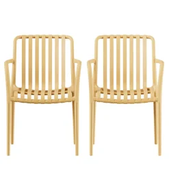 BRANO Lot de 2 fauteuils de jardin en résine