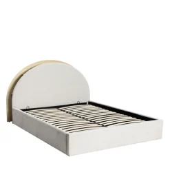 BRIE Lit coffre en tissu avec rangements intégrés 160x200cm