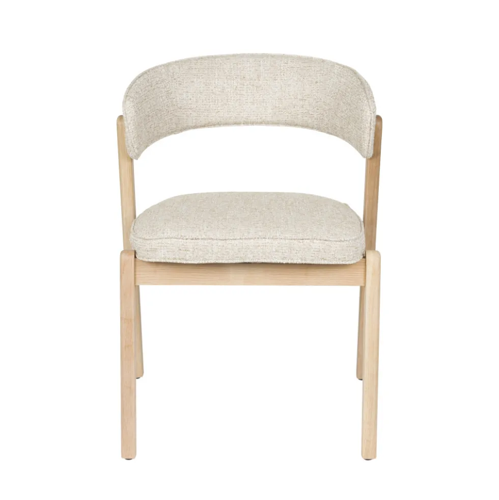 BRIGHT Lot de 2 chaises en tissu et bois