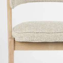 BRIGHT Lot de 2 chaises en tissu et bois