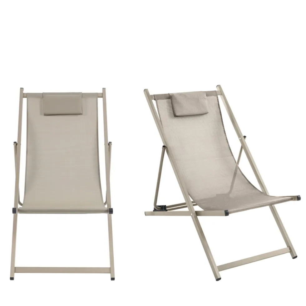 BRISA Lot de 2 chiliennes en aluminium