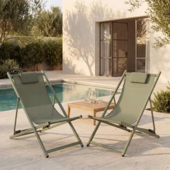 BRISA Lot de 2 chiliennes en aluminium