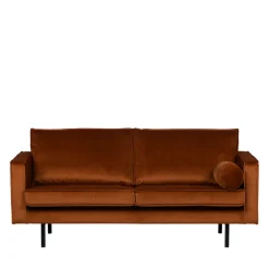 BRONCO Canapé 3 places vintage en velours