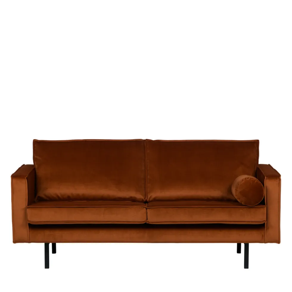 BRONCO Canapé 3 places vintage en velours
