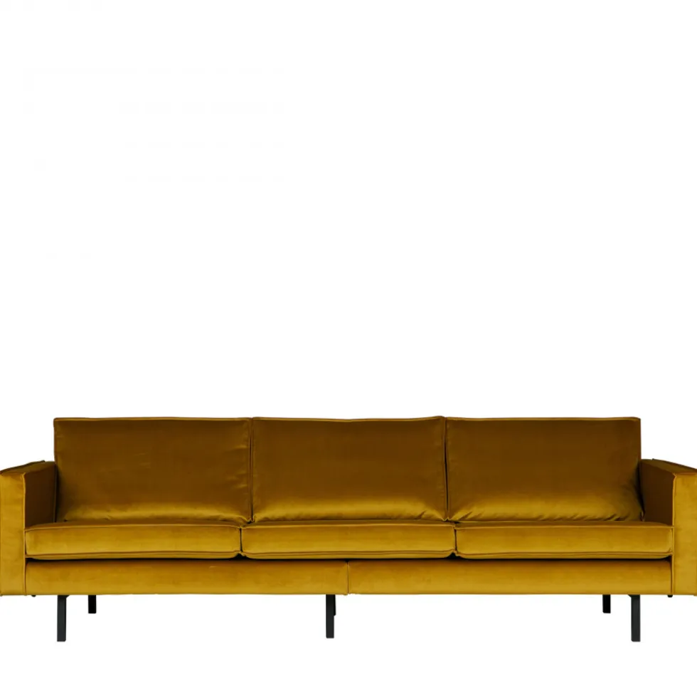BRONCO Grand canapé 4 places vintage velours