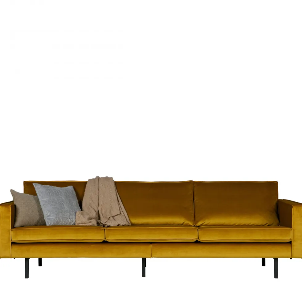 BRONCO Grand canapé 4 places vintage velours