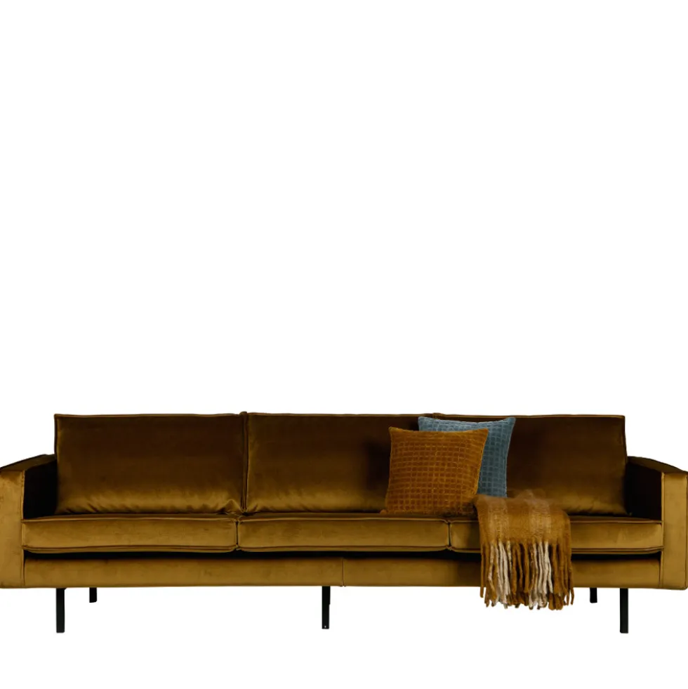 BRONCO Grand canapé 4 places vintage velours