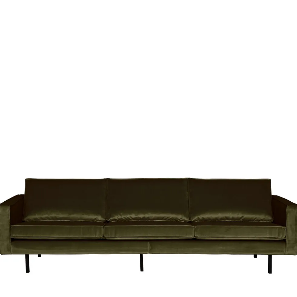 BRONCO Grand canapé 4 places vintage velours