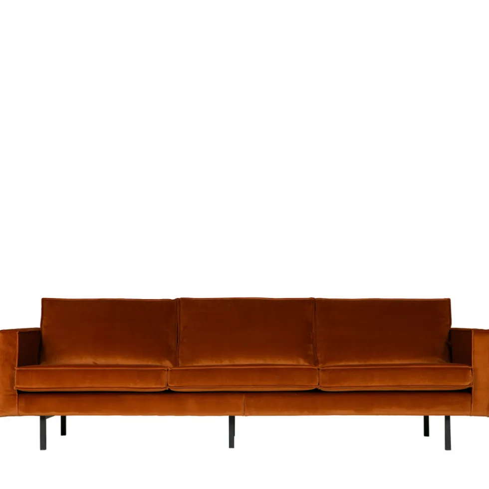 BRONCO Grand canapé 4 places vintage velours